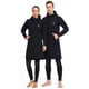 thumbnail image 3 of Sonducket Chaqueta de traje de neopreno de 3MM para buceo, abrigo cortavientos con doble cremallera frontal, traje de Surf para canoa, aeróbic Deportes acuáticos Negro S, 3 of 6