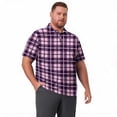 thumbnail image 5 of Big and Tall Polo Shirts for Men Quick Dry Breathable Polos for Men Casual Work Mens Polo Plaid Summer Classis Relaxed Fit Short Sleeve Golf Shirts Pink 4XL, 5 of 6
