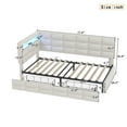 thumbnail image 3 of Upholstered Twin Size Daybed with Storage 2 Drawers and Charging Station, Day Bed Frame with LED Lights and Storage Headboard, No Box-Spring Needed, Beige, 3 of 9