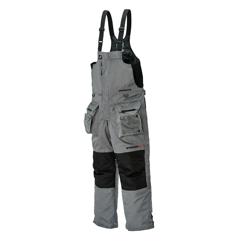 STRIKER ICE Adult Male Hardwater Bibs, Color: Gray/Black, Size: M