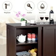 thumbnail image 4 of Costway Kitchen Storage Cabinet Sideboard Buffet Cupboard Wood Sliding Door Pantry Brown, 4 of 11
