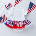 thumbnail image 6 of YDFCWX 4th of July Toddler Baby Girl Outfits Romper USA Flag Bodysuit Fourth of July Smocked Clothes Headband Shoes 3PCS Outfits Clothes Set for 0-3 Months,White, 6 of 9