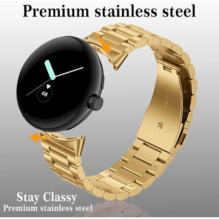 KOMI Pixel Watch Band Metal, Stainless Steel Mesh Wristband Men