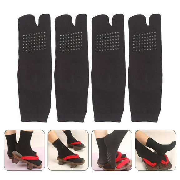 Raindrops 2 Pairs Socks for Clogs Breathable Two Toe Design Cotton for Men and Women