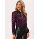 thumbnail image 2 of Chaqueta Bomber Allegra K de lentejuelas de Manga Larga con Cremallera y Brillo para Mujer Rosa Caliente L, 2 of 6