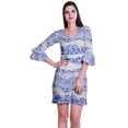 thumbnail image 1 of Moomaya Womens Imprimé Courte Robe Cloche Manches Robes pour les Femmes Vêtements d'Été Occasionnels, 1 of 6
