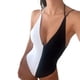 thumbnail image 1 of Sonducket Bañador de mujer con tirantes cruzados en la espalda baja, traje de baño ajustado con Control de barriga para playa, vacaciones, fiesta, traje Ropa interior Blanco negro M Sonducket AP010462-06, 1 of 6