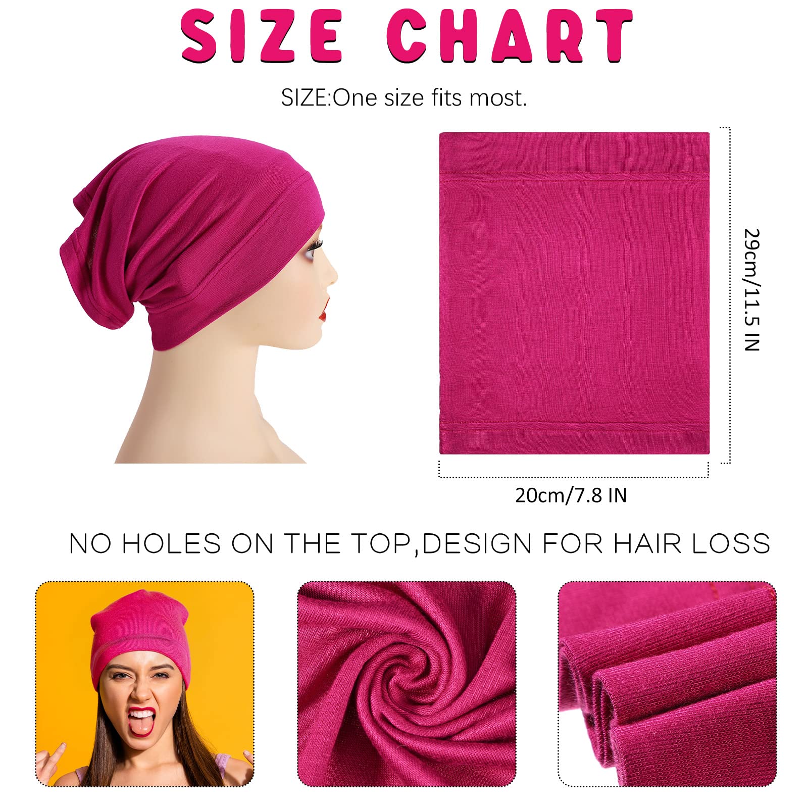 18pcs Inner Hijab Cap for Women, Islam Muslim Turban Under Scarf Undercap Soft Jersey Bonnet Tube Cap