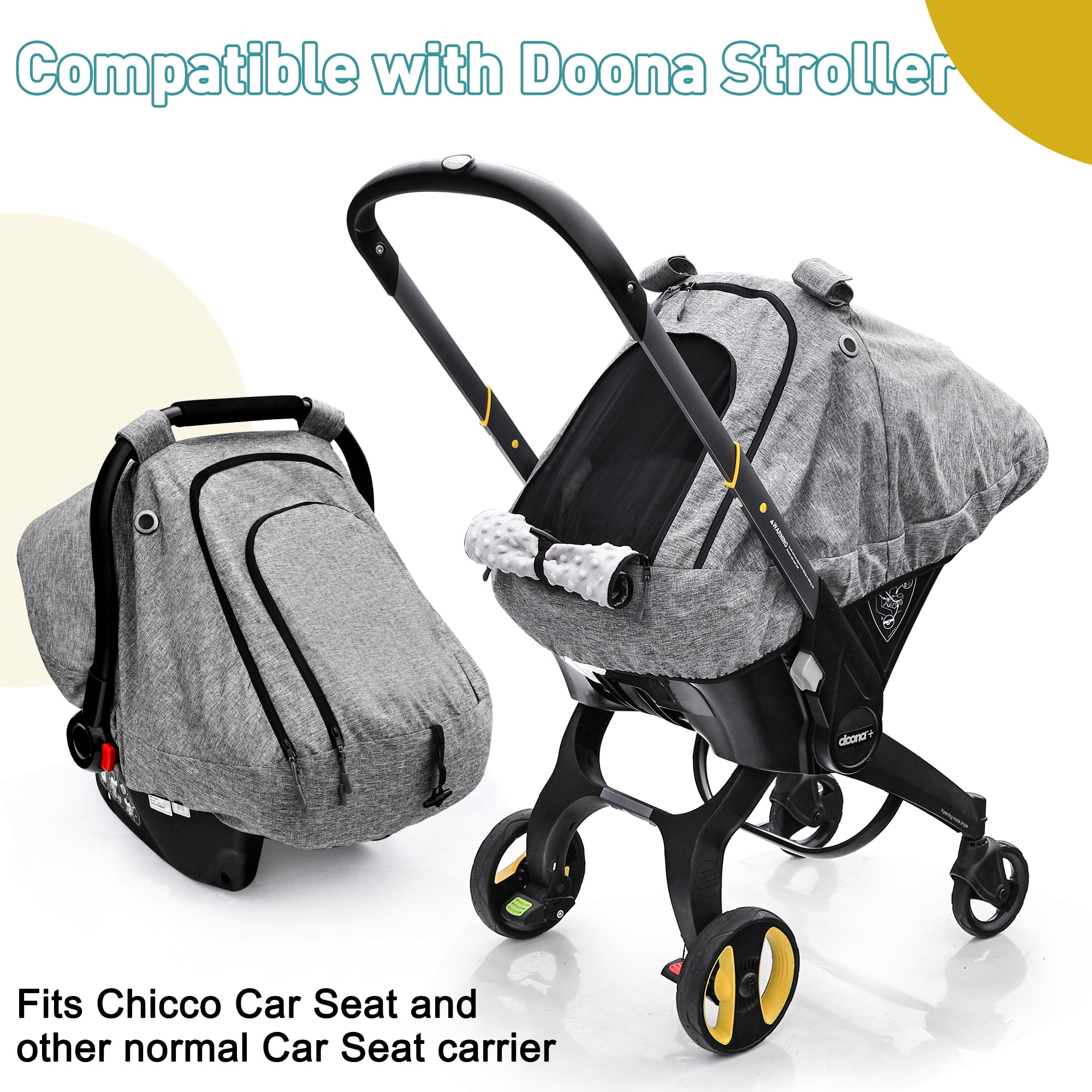 Baby Car Seat Cover for Babies,Patented Waterproof Baby Car Seat Cover for Boys & Girls,Infant Car Seat Cover Canopy for Girls,Windproof Car Seat Canopy for Boys, Keeps Babies Warm and Cozy (Gray)