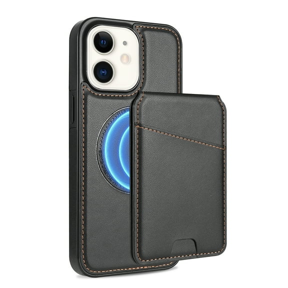 Compatible With iPhone 11 Wallet Case,PU Leather,Back Flip Kickstand,Detachable Magnetic Wallet,With Card Slots,Shockproof Rugged Ultra Slim Anti-fall Phone Case Cover,Black