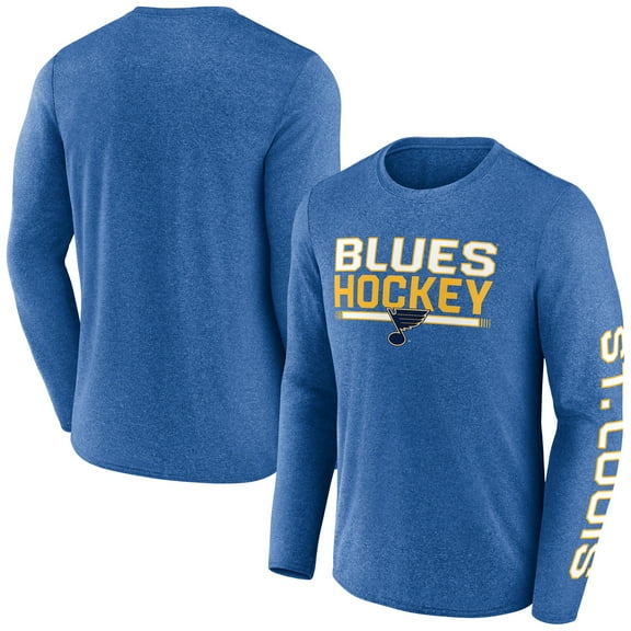 Men's Fanatics Heather Blue St. Louis Blues Sweep Iconic Synthetic Long Sleeve T-Shirt