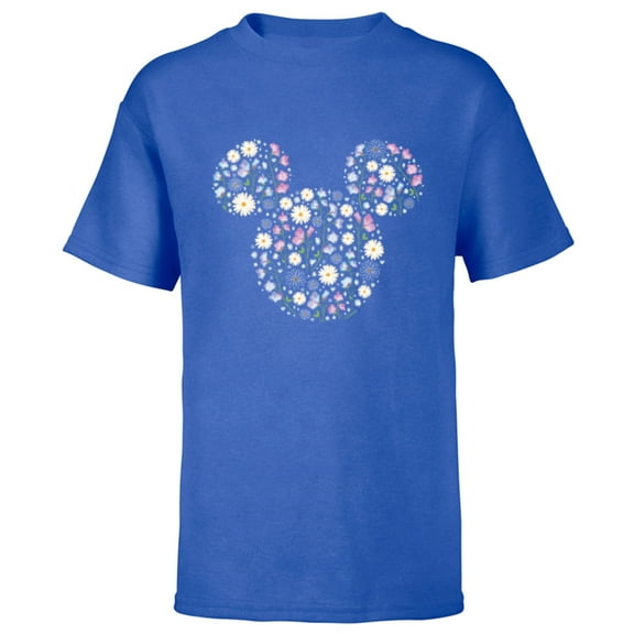 Disney Mickey Mouse April Birth Month Birthstone & Flowers - Short Sleeve T-Shirt for Kids - Customized-Royal