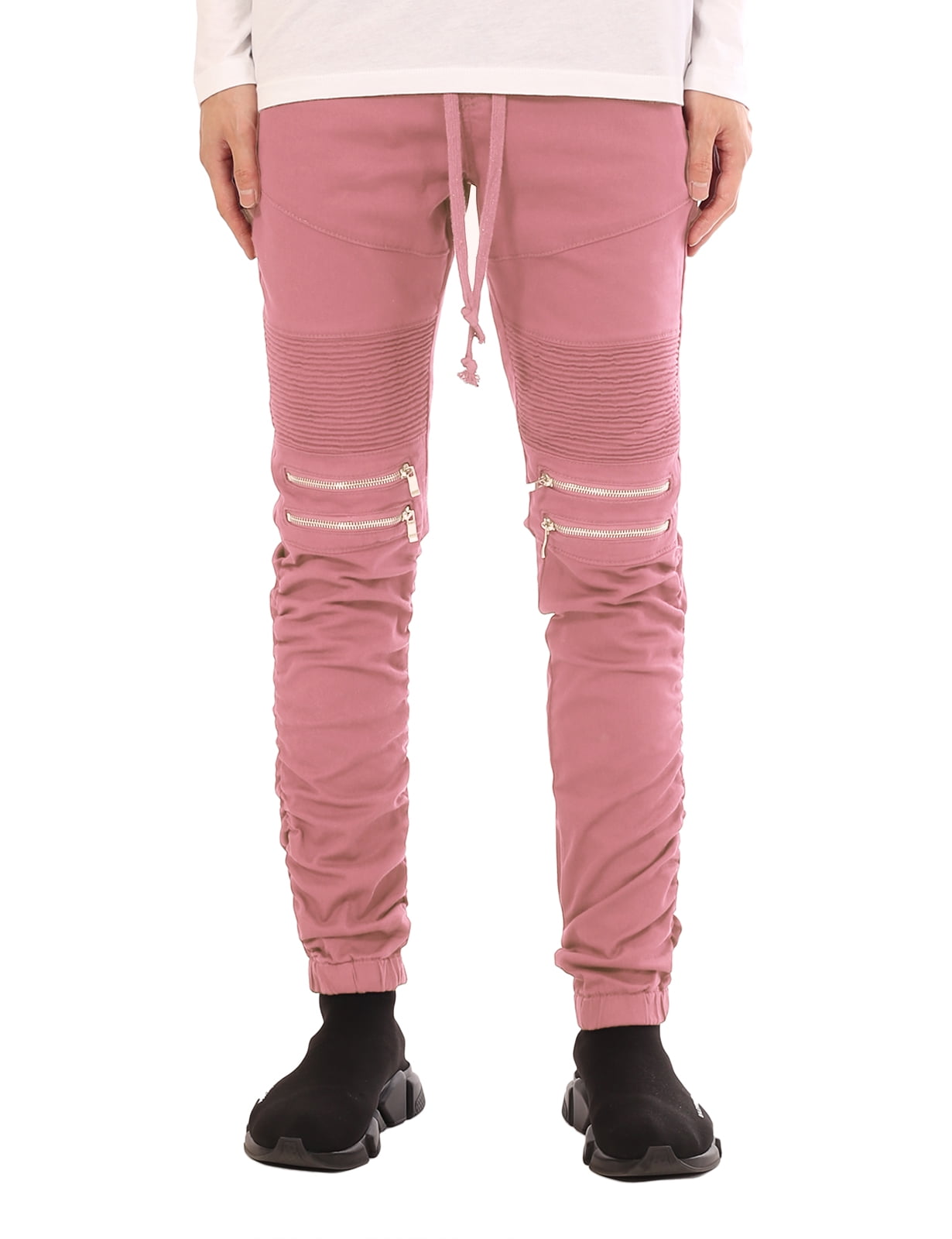 pink slim joggers