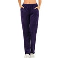 thumbnail image 4 of SAYFUT Women's Velour Track Pant Open Leg Pajama Pant Super Soft Plush Comfy Velour Pants,Plus Size S-2XL Purple/Pink, 4 of 6