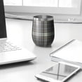 thumbnail image 3 of 12oz Stemless Wine Tumblers Brown Blue Checkerboard Checkered Pattern Vacuum Insulated Stainless Steel Travel Tumbler Cups Mug with Lid and Straw for Champaign,Cocktail,Beer with Cleaning Brush, 3 of 5