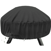 Waterproof Fire Pit Cover Round, Fits 28/30/32 inch Firepit or Fire Bowl, 32" x 13.5" Fits for Landmann, Hampton Bay, Bali Outdoors, KINGSO, 600D Heavy Duty Polyester Cover with PVC Coating