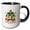 Black/White, variant on 3drose, Let Is Fiesta. Green, Yellow, Text, Sombrero, Cactus, Pepper. Gift, 11oz Two-tone Red Mug