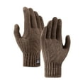 thumbnail image 1 of Winter Warm Gloves for Men, Fleece Thickened, Windproof Knitted, Touchscreen Compatible, Breathable, Multiple Colors, Outdoor Riding Use, 1 of 5