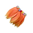 thumbnail image 2 of Sonducket de flores de hojas hawaianas, fiesta Bohemia Artificial, ropa de baile elástica hawaiana, vestido de Hula, disfraz de playa, Disfraces de disfraces Naranja (60 cm/23 pulgadas), 2 of 6