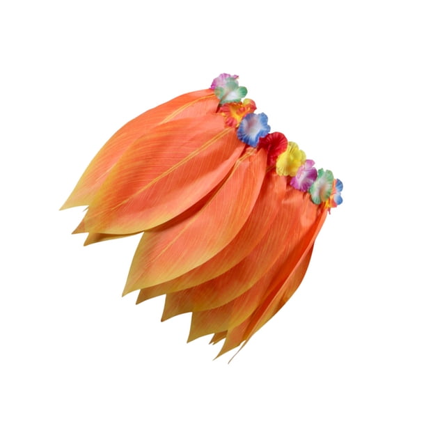 Sonducket de flores de hojas hawaianas, fiesta Bohemia Artificial, ropa de baile elástica hawaiana, vestido de Hula, disfraz de playa, puesta en Disfraces de disfraces Naranja (75 cm/30 pulgadas) Sonducket AP016763-14