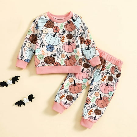 

Babysbule Toddler Kids Boys Girls Pajamas Fashion Cute Long Sleeve Flower Print Hooded Sweatpants Suit