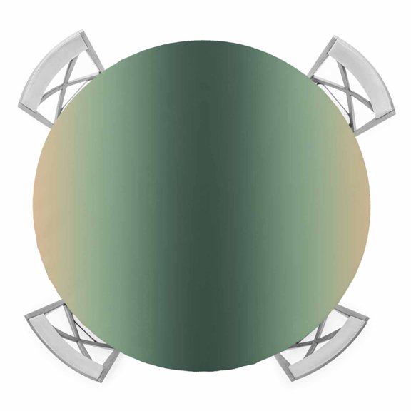 Deep Green Khaki Ombre Round Fitted Tablecloth with Elastic Edge, Waterproof Table Cloth Table Cover for 45"-54" Tables, Modern Abstract Art Gradient Tablecloths for Dining Picnic Indoor Outdoor