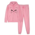 thumbnail image 2 of ibuvkizy Womens Sweatsuits 2 Piece Set Clearance!Men's and Women's Sports Tracksuits Long Sleeve Pullover Hoodies Sweatshirt Loose Coat and Sweatpants Fall Winter Suit Pink,XL, 2 of 7