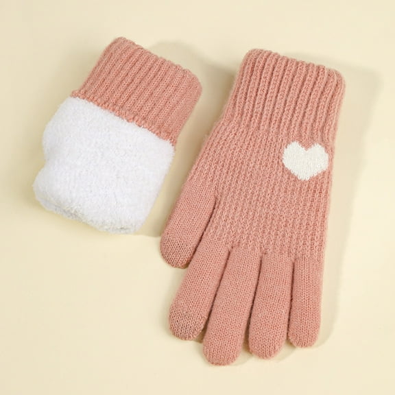 Thermal Winter Gloves Women's Knit Fleece Lined Full Finger Design for Snow and Casual Use