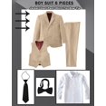 thumbnail image 6 of ETHAN Boy's Tuxedos Toddler Formal Suits Set Kids Blue Khaki Slim Fit Suit for Weddings 10Y, 6 of 7