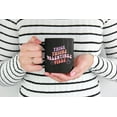 thumbnail image 2 of Thick Thighs Valentines Vibes, Retro Smiling Faces & Wavy Text, Valentine's Day Gift, Black 11oz Ceramic Mug, 2 of 5