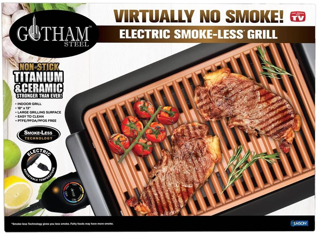 Gotham Steel Indoor Electric Smokeless Grill & Griddle
