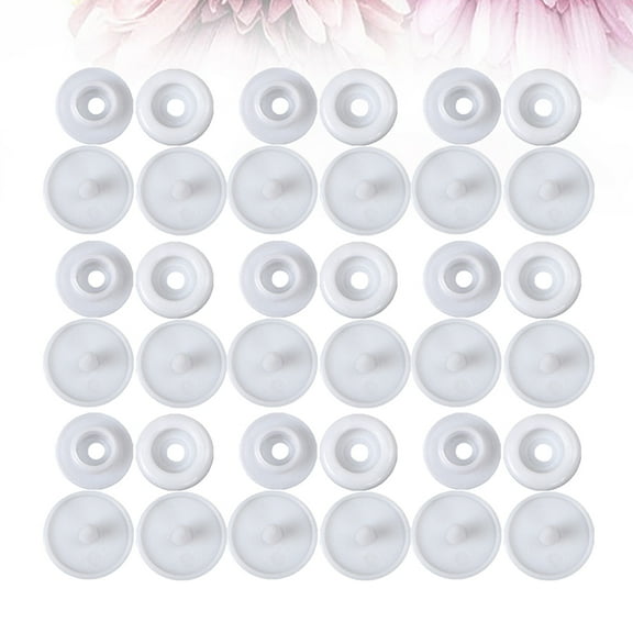 WRISTBIQUE Snap Button Fastener White Plastic 100Sets 0.42In Face