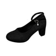 thumbnail image 2 of Willtoo Mary Jane Heels for Women Platform High Heels Shoes Dress Round Toe Faux Suede Pumps Pair with Dress Party, 2 of 6