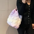 thumbnail image 3 of Bolso Hobo Plumón para Mujer Bolso Mano Informal Bolso para Otoño E Invierno (multicolor), 3 of 9
