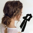 thumbnail image 2 of Unique Bargains 1 Pc Solid Color Ribbon Scrunchies Black, 2 of 4
