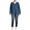 thumbnail image 3 of Terra & Sky Women's Plus Size French Terry Sweatshirt, 3 of 5