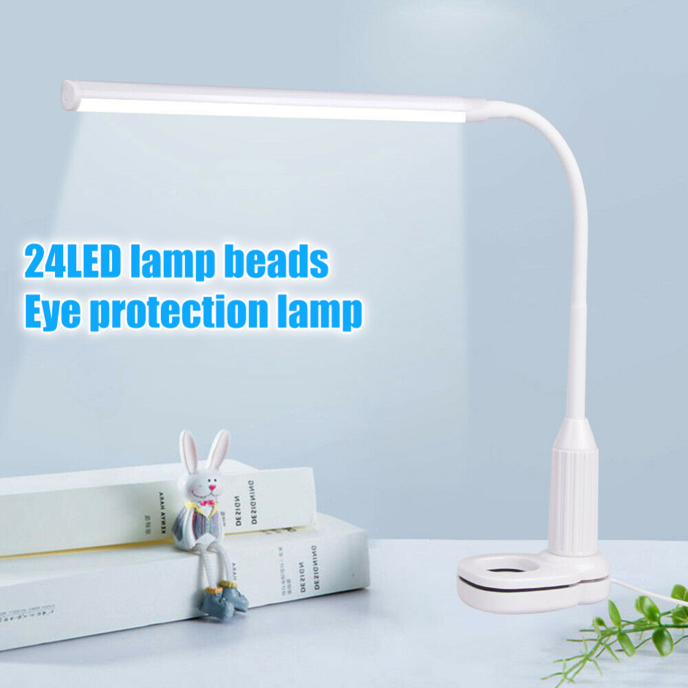 Led Flexible Usb Touching Desk Lamp With Dimmable Clip For Study