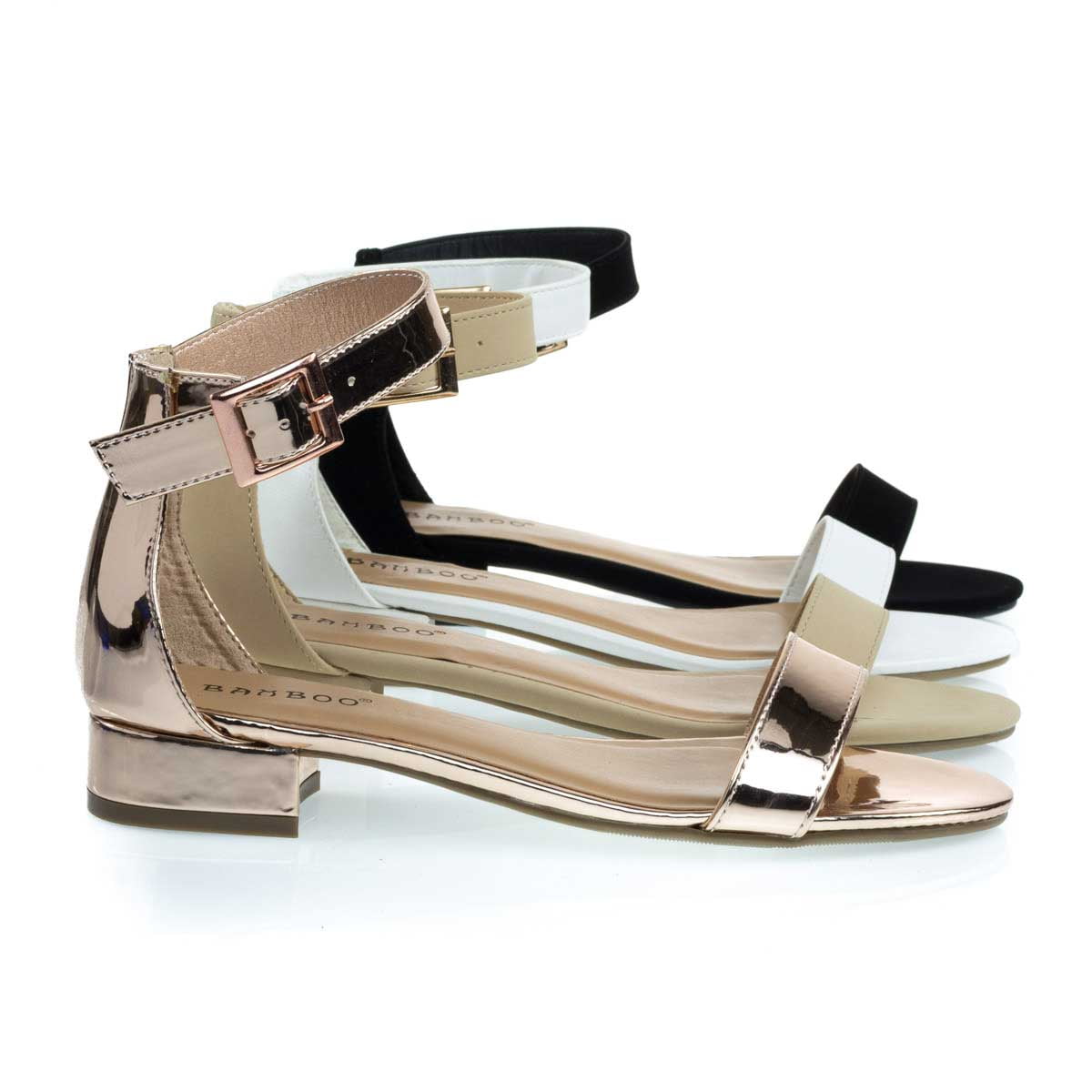bamboo block heel sandals