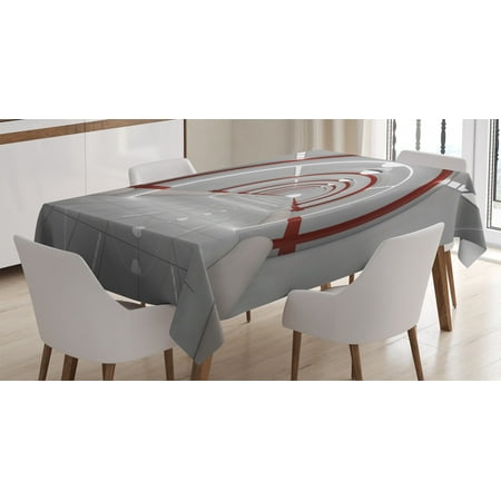 

Outer Space Decor Tablecloth Station with Clean Walls Featured Surface Alien Astronomy Big Bang Ship Rectangular Table Cover for Dining Room Kitchen 60 X 84 Inches White Red by Ambesonne