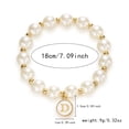 thumbnail image 3 of YYKihy Initial Pearl Bracelet Flower Girl Bracelet Proposal For Girls Dainty Gold Pearl Bracelets With Letter A Z Personalized Name Jewelry Birthday Christmas Wedding For Her, 3 of 9