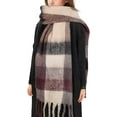 thumbnail image 6 of KOITHOT Winter Womens Scarf, Big Coloured Checked Soft Thick Warm Scarves Milk Chocolate, 6 of 6