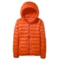 thumbnail image 1 of Capreze Women Puffer Jacket Full Zip Coat Hooded Outwear Water-Resistant Down Jackets Pocket Orange 3XL, 1 of 2