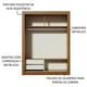 thumbnail image 5 of Ropero Closet Madesa Dallas 2 Puertas Corredizas con Espejo 2 Cajones Marrón, 5 of 5