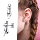 thumbnail image 3 of Pendientes de plata Silvora Aretes de gato hipoalergénicos para mujer, 3 of 8