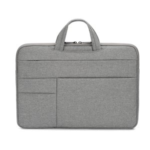 Yeacher Sac portable portable 13.3 inch Housse pour ordinateur portable Étanche à l'eau Nylon Sac pour ordinateur portatif Sac à main pour les affaires de loisirs Gris clair