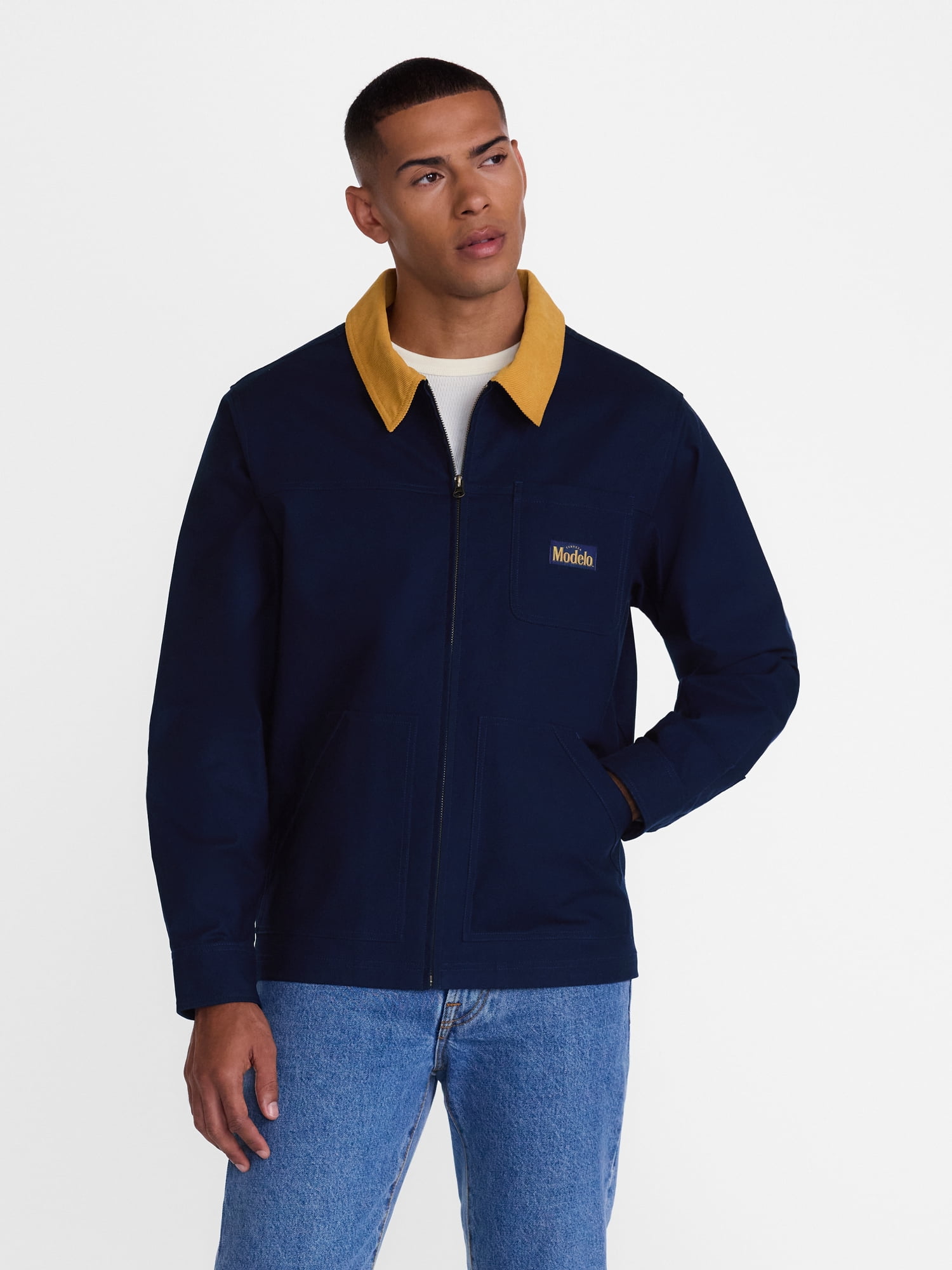 Modelo Men's Graphic Canvas Jacket with Long Sleeves, Sizes S-3XL