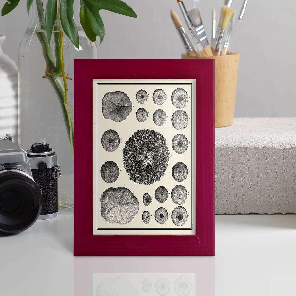 Aegean Collection I -Framed Print w/glass-Cherry Red