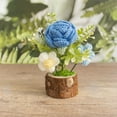 thumbnail image 7 of Artificial Flowers,Hand Woven Rose Ornament Log Base Wool Flower Desktop Home Decoration Small Ornament Desktop Decoration Souvenir Multi Color Optional, 7 of 7