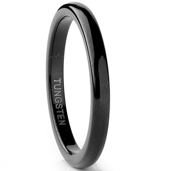 Metal Masters Tungsten Carbide Black Mens Wedding Band Ring 2mm