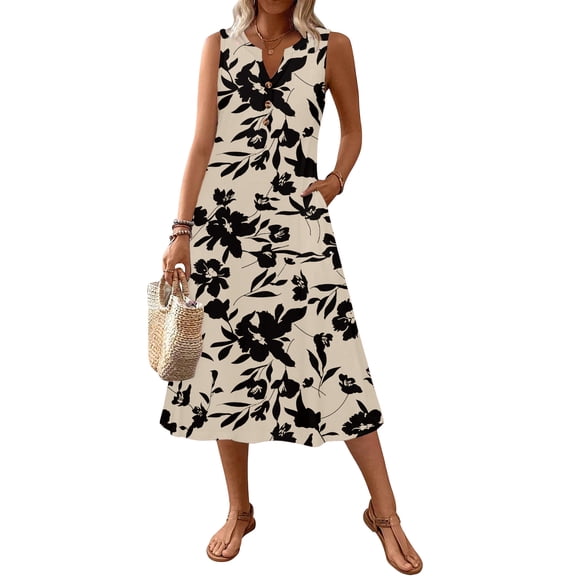 Women's Fashionable Casual Retro Printed Dress